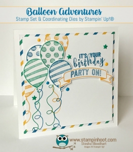Balloon Adventures Bundle, Party Animal Suite, Retiring May 31st, Get It Before Its Gone!, #birthdaycards, #handmade, #stampinup, #stampinhoot, #papercrafts