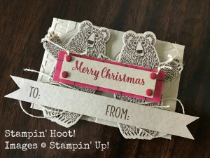 Stampin' Up! Bear Hugs Bundle, Merry Christmast, Gift Card Holder, #stampinup, #Bears #giftcardholder