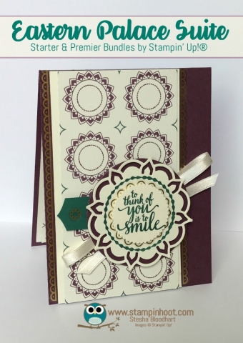 Stampin' Up! Eastern Palace Suite, Eastern Beauty Bundle Early Release with Free Product, Available through May 31st. Fresh Fig In-Color, Stampin' Hoot! Stesha Bloodhart #stampinup #easternbeauty #easternpalace #freshfig