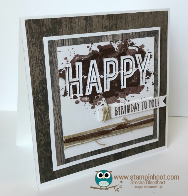 Stampin' Up! Happy Celebrations for Kylie Bertucci International Highlights Masculine Theme #stampinup #stampinhoot #masculine Stesha Bloodhart