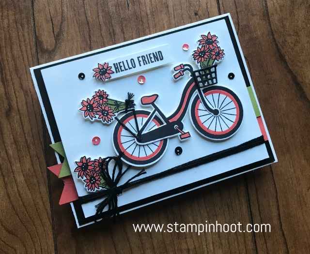 Stampin' Up! Bike Ride Photopolymer Bundle, Bike Ride Stamp Set and Build a Bike Framelits Dies, Along with #GDP089 Global Design Project 089 Color Challange, Stampin' Hoot! Stesha Bloodhart #stampinup #stampinhoot