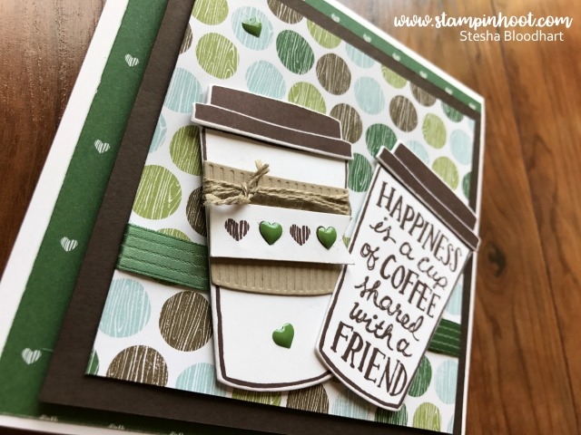 Stampin' Up! all New Coffee Cafe Bundle, Create perfect cards for your coffee drinking friends. Coffee Break Suite of Product. Check out my blog. www.stampinhoot.com #stampinup #stampinhoot #stesha #coffee #handmadecards #papercrafts