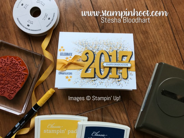 Stampin' Up! Large Numbers Framelits Dies are Perfect for a Quick Graduation Card of any Color! Stampin' Hoot! Stesha Bloodhart #stampinup #stampinhoot