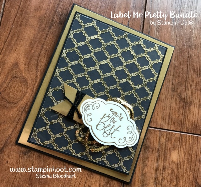 Stampin' Up! Label Me Pretty Bundle for Tic Tac Toe Challenge 001 #tttc001 by Stampin' Hoot! Stesha Bloodhart
