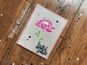 You've Got This Stamp Set by Stampin' Up! White Stampin' Emboss Powder, Watercolor Pencils, Blender Pens and Aqua Painters #you'vegotthis #stampinup #cardmaking #papercrafts #fussy