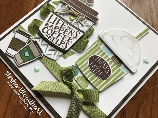 Coffee Break Suite by Stampin' Up! Coffee Cafe Stamp Set, Coffee Cups Framelits Dies and Coffee Break Designer Series Paper at Stampin' Hoot! for the Pals July 2017 Blog Hop #coffee #cards #papercrafts #bloghop #pals #stampinup #latte #dies