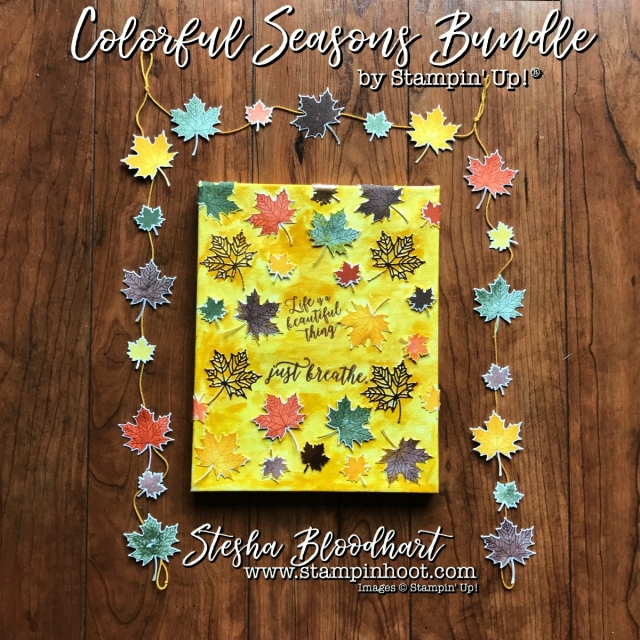 Colorful Seasons Photopolymer Bundle by Stampin' Up! 3-D Thursday Autumn Wall Art by Stesha Bloodhart, Stampin' Hoot! #wallart #autumn #colorfulseasons #bundleandsave #stampinup #stampinhoot #3DThursday #mapleleaves 