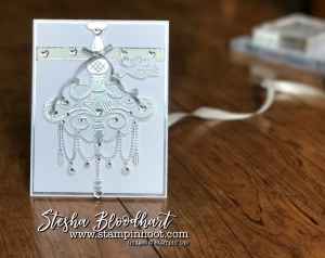 Sneak Peek Season to Sparkle by Stampin' Up! Available September 1, 2017 Wedding Card, See Details at Stampin' Hoot! by Stesha Bloodhart #GDP099 #stampinup #sneakpeek #holiday2017 #weddingcard
