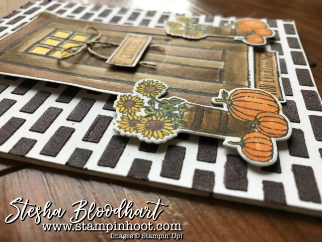 At Home With You Photopolymer Bundle is a Cut Above for the August 2017 Pals Blog Hop! Details at Stampin' Hoot! Stesha Bloodhart #stampinup #cutabove #bloghop #pals #bundlessave10% #door #grateful #autumn #brick
