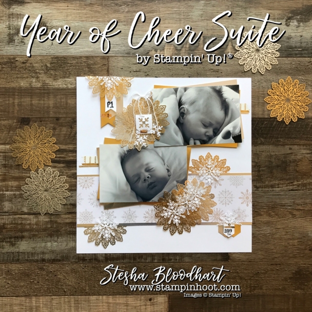Year of Cheer Suite of Products by Stampin' Up! 2017 Holiday Catalog for my Scrapbook Sunday Blog Feature. Stesha Bloodhart Stampin' Hoot #stampinup #yearofcheer #scrapbook #scrapbooksunday #papercrafts 