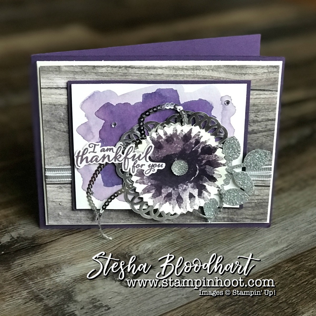 Painted Harvest Bundle by Stampin' Up! Takes a Spin with Elegant Eggplant and Sparkly Silver. Details at Stampin' Hoot! Stesha Bloodhart #paintedharvest #eleganteggplant