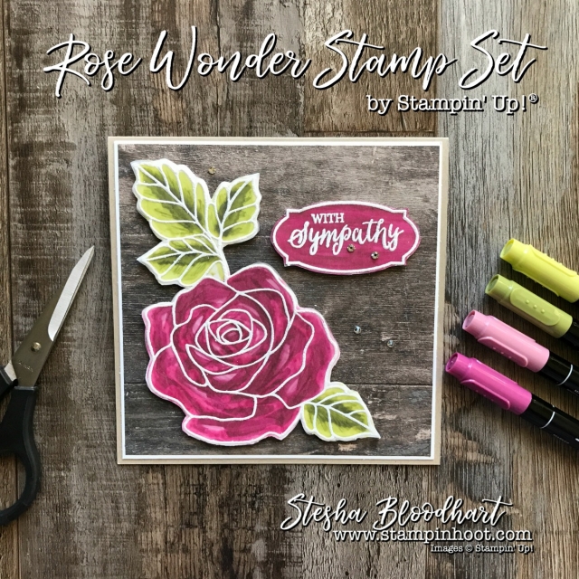 Rose Wonder Stamp Set by Stampin' Up! for Kylie's International Highlights Top Ten Winners Blog Hop - Sympathy Card #stampinup #rosewonder #bloghop #sympathycard #papercrafts #stamping #cardmaking