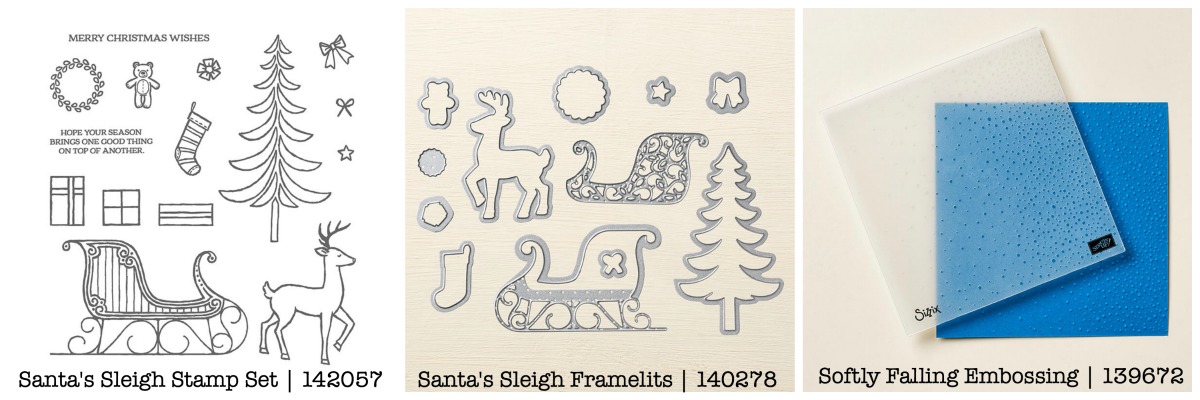 New set of 12 Stampin Up Santa's Sleigh Framelits Dies 