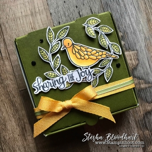 3-D Thursday brings Cheery Chirps, Stampin' Blends and a Mini Pizza Gift Box by Stesha Bloodhart, Stampin' Hoot! #stampinhoot #steshabloodhart