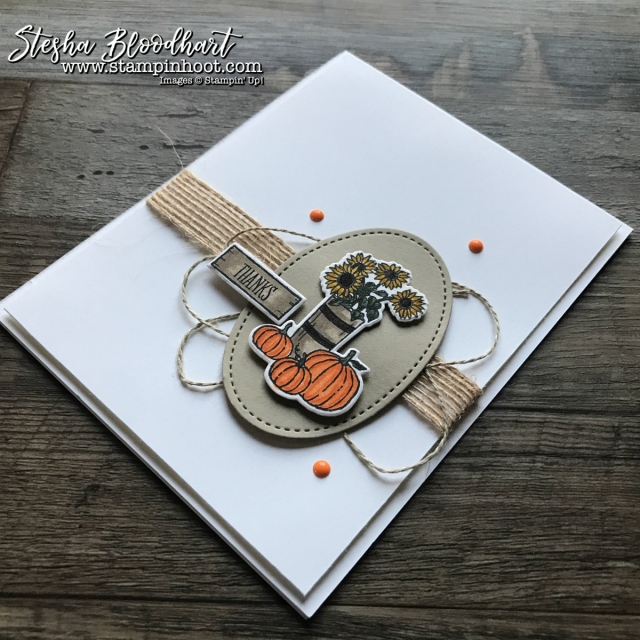 A Simple Thanks With The At Home With You Bundle by Stampin' Up! Created by Stesha Bloodhart, See Details at Stampin' Hoot! #athomewithyou #steshabloodhart #stampinhoot #thankyoucard