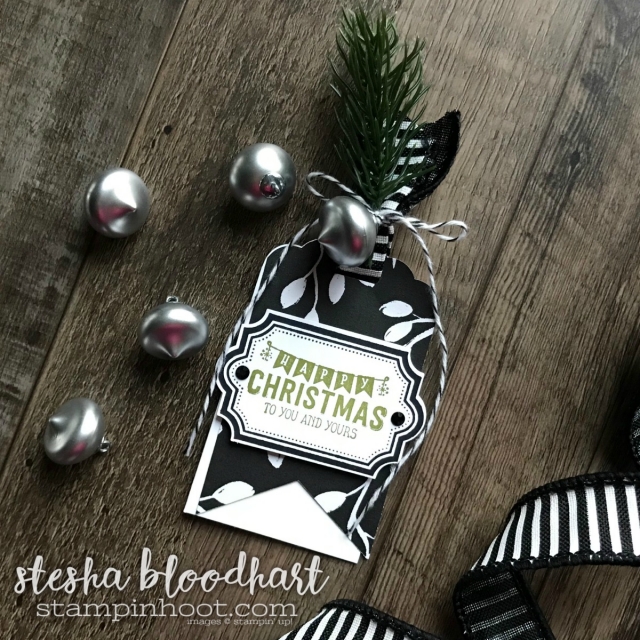 Merry Little Christmas Gift Tags for the Remarkable InkBig Blog Hop November 2017 created by Stesha Bloodhart, Stampin' Hoot! #steshabloodhart #stampinhoot #merrylittlechristmas #christmastags