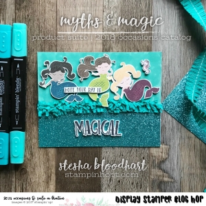 Myths & Magic Suite of Product from the 2018 Occasions Catalog for the Onstage 2017 Display Stamper Blog Hop Card Created by Stesha Bloodhart, Stampin' Hoot! #steshabloodhart #stampinhoot #mythsandmagic #ONSTAGE2017 #displaystamperbloghop