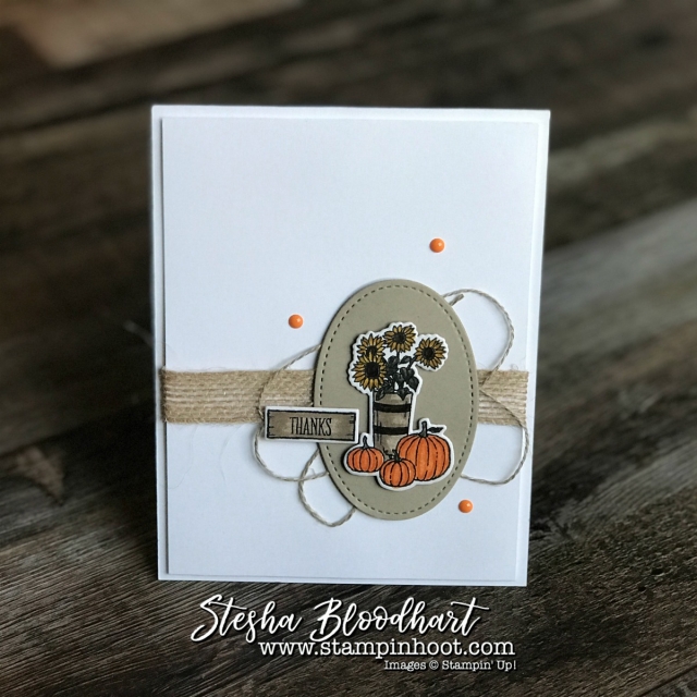 A Simple Thanks With The At Home With You Bundle by Stampin' Up! Created by Stesha Bloodhart, See Details at Stampin' Hoot! #athomewithyou #steshabloodhart #stampinhoot #thankyoucard