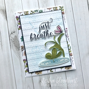 Peaceful Reflection Stamp Set by Stampin' Up! Sneak Peek 2018-2019 Annual Catalog #lakelife #justbreathe card by Stesha Bloodhart for #onstage2018 Milwaukee Display Board #steshabloodhart #stampinhoot #stampinup30