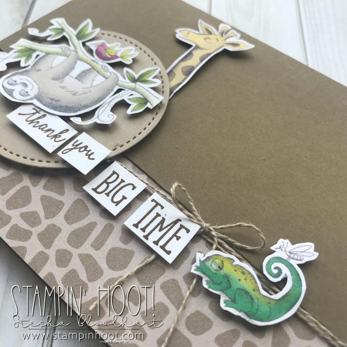 Animal Expedition Suite of Products from 2018-2019 Annual Stampin' Up! Catalog. Card by Stesha Bloodhart, Stampin' Hoot! #steshabloodhart #stampinhoot #gdp142