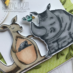 Wild About You Card using Animal Outing Bundle by Stampin' Up! From the Animal Expedition Suite of Products. Handmade Card Colored with Stampin' Blends by Stesha Bloodhart, Stampin' Hoot! #steshabloodhart #stampinhoot