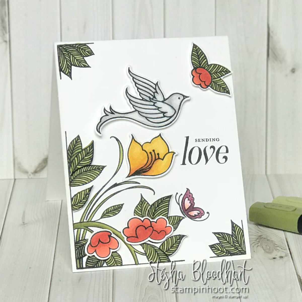 Serene Garden Bundle by Stampin' Up! Handmade Sympathy Card by Stesha Bloodhart, Stampin' Hoot! #steshabloodhart #stampinhoot