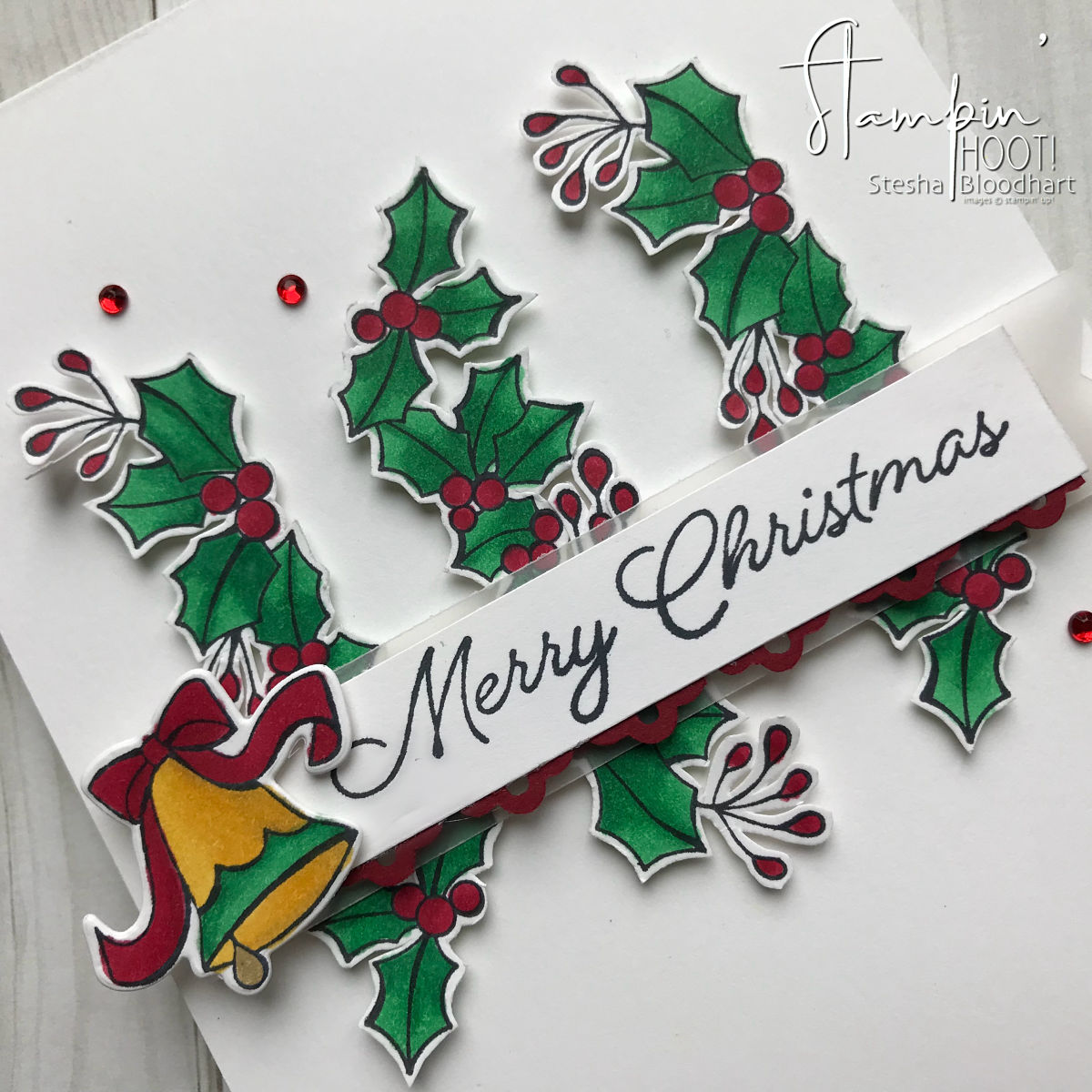 Blended Seasons by Stampin' Up! Handmade Christmas Card by Stesha Bloodhart, Stampin' Hoot! for #GDP150 Sketch Challenge #steshabloodhart #stampinhoot