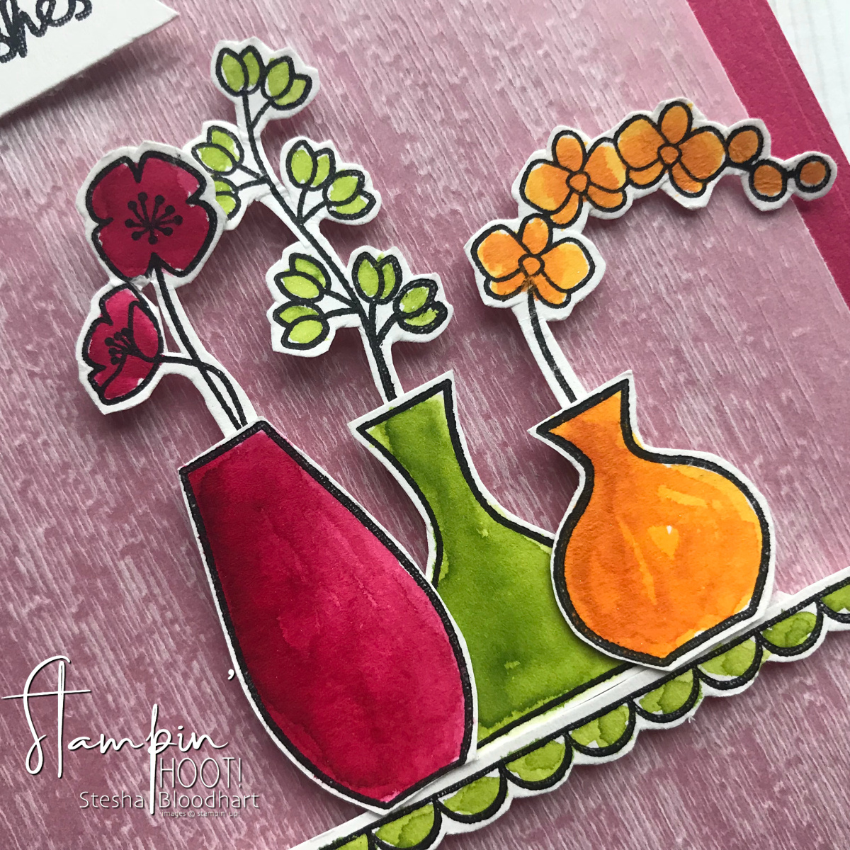 Varied Vases Bundle by Stampin' Up! Mary Fish Million Dollar Stamp Set Birthday Card by Stesha Bloodhart, Stampin' Hoot! #STESHABLOODHART #STAMPINHOOT Stamp Review Crew