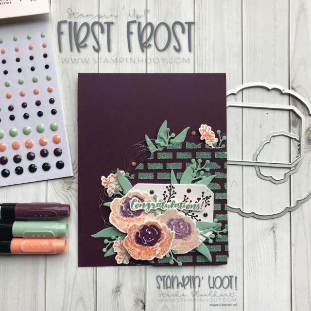 First Frost Bundle by Stampin' Up! Handmade Congratulations Card by Stesha Bloodhart, Stampin' Hoot! for #gdp157 Color Challenge. #steshabloodhart #stampinhoot