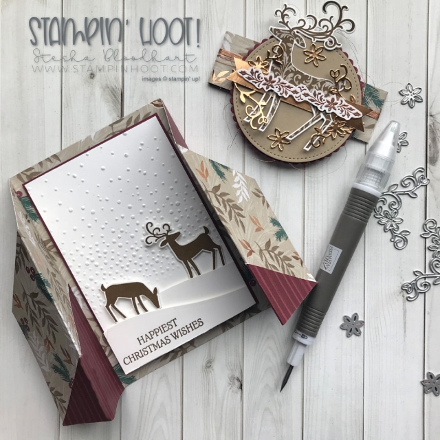 Dashing Deer Bundle by Stampin' Up! Christmas Gatefold Card for the Pals Wicked Folds Blog Hop created by Stampin' Hoot! Stesha Bloodhart #stampinhoot #steshabloodhart
