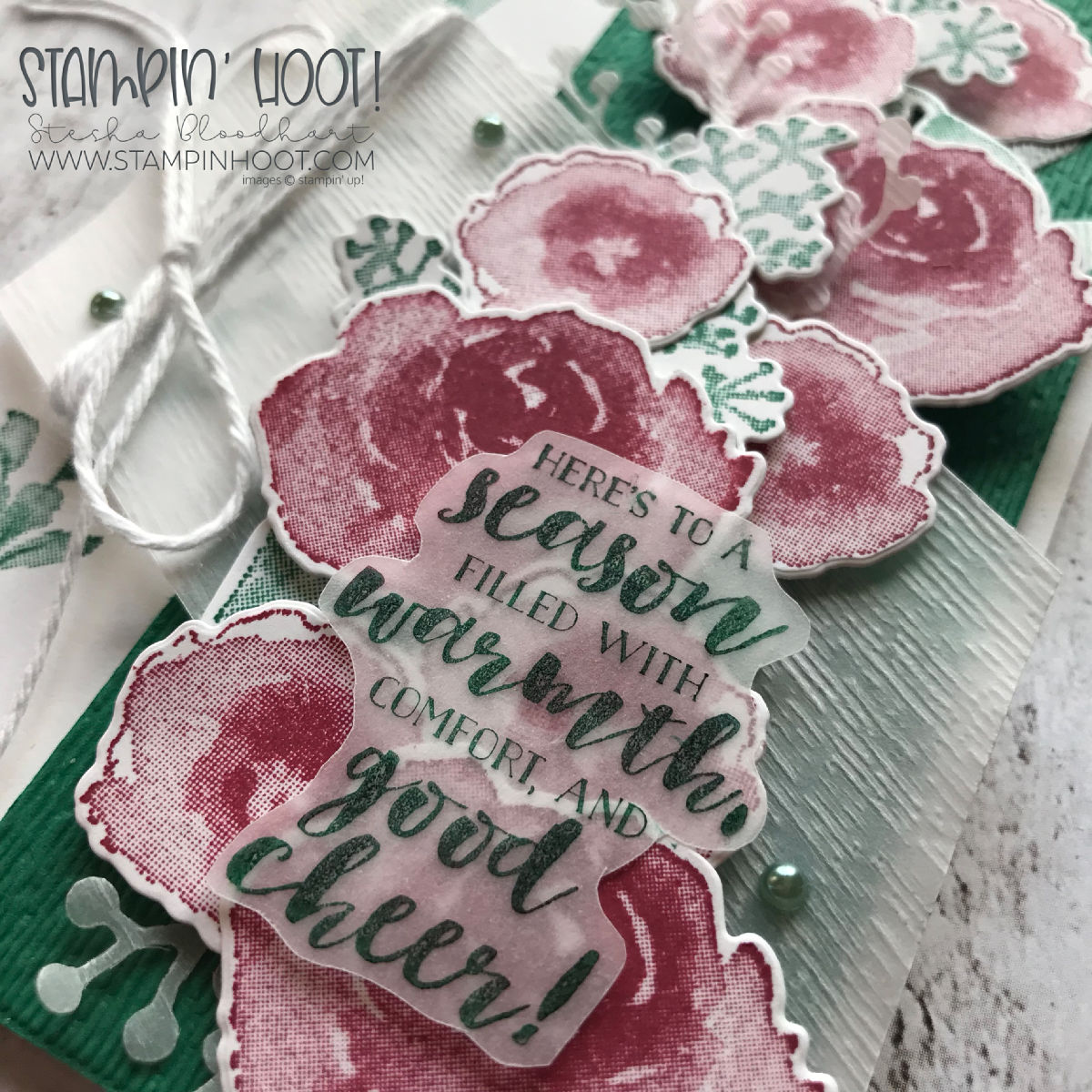 First Frost Bundle By Stampin' Up! Christmas Card by Stesha Bloodhart, Stampin' Hoot! For the Stamp Review Crew Blog Hop. #steshabloodhart #stampinhoot