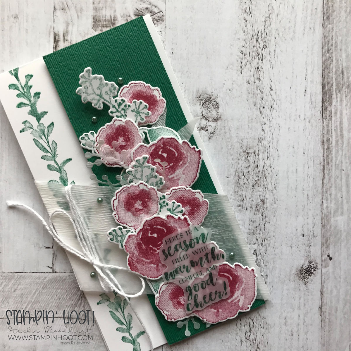 First Frost Bundle By Stampin' Up! Christmas Card by Stesha Bloodhart, Stampin' Hoot! For the Stamp Review Crew Blog Hop. #steshabloodhart #stampinhoot