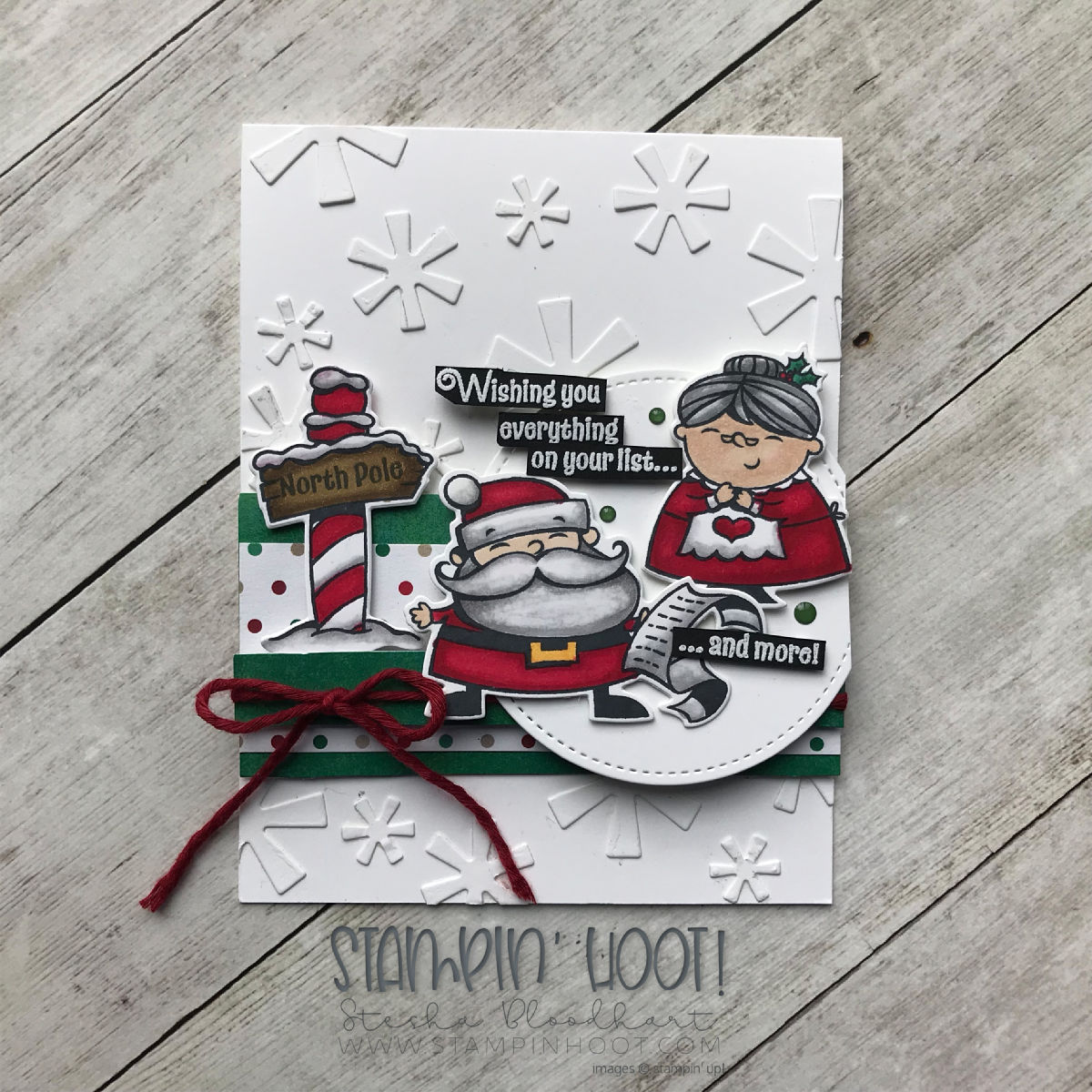 Signs of Santa Bundle by Stampin' Up! Holiday Card created by Stesha Bloodhart, Stampin' Hoot! #steshabloodhart #stampinhoot