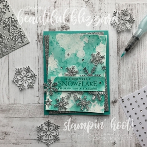 Beautiful Blizzard Bundle by Stampin' Up! Glitter Christmas Card created by Stesha Bloodhart, Stampin' Hoot!