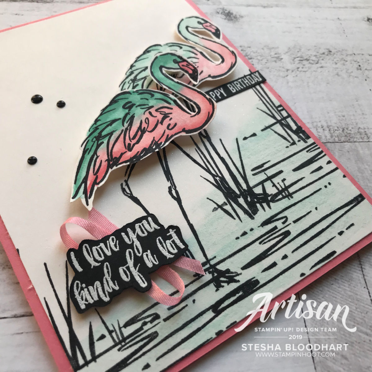 Fabulous Flamingo Stamp Set by Stampin' Up! Card Created by Stesha Bloodhart, Stampin' Hoot! for the Stamp Review Crew Blog Hop