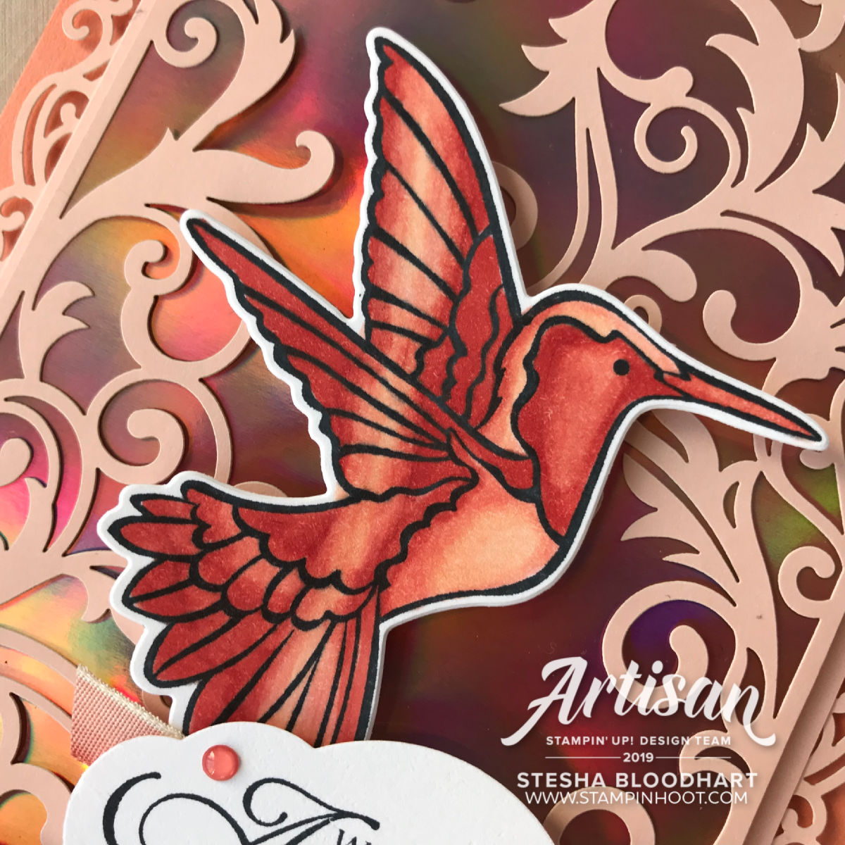 Humming Along Bundle and Grapefruit Grove Foil Sheets by Stampin' Up! Card created by Stesha Bloodhart, Stampin' Hoot! #stampreviewcrew #steshabloodhart #stampinhoot