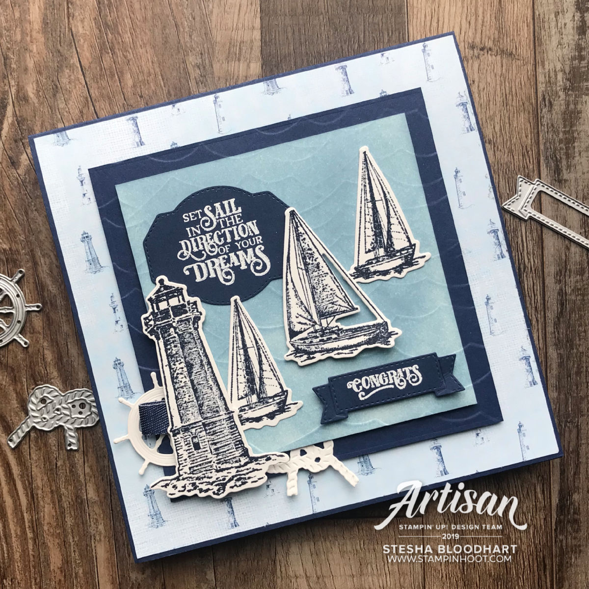 Sailing Home Bundle from Stampin' Up! Graduation card created by Stesha Bloodhart, Stampin' Hoot for Stamp Review Crew #stampinup