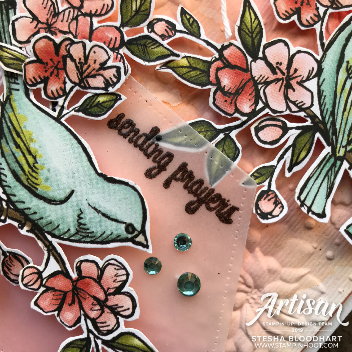 Country Floral 3D Embossing Folder & Bird Ballad Designer Series Paper by Stampin' Up! Card created by 2019 Artisan Stesha Bloodhart, Stampin' Hoot!
