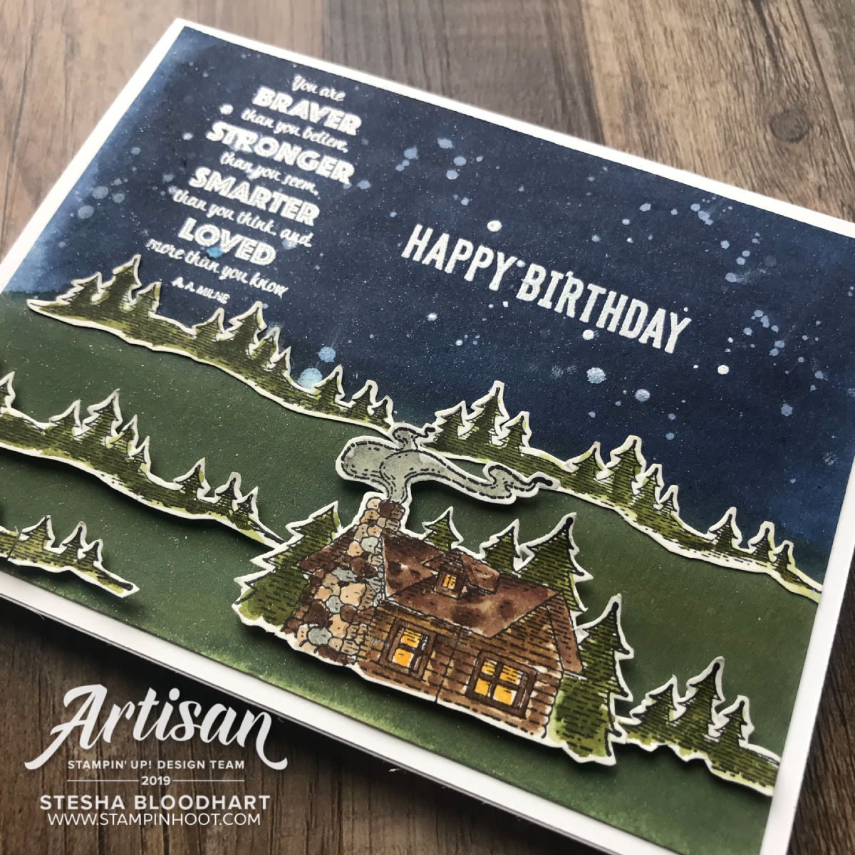 Create this card using the Rustic Retreat Stamp Set from Stampin' Up! Card by Stesha Bloodhart, Stampin' Hoot! #steshabloodhart #stampinhoot