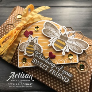 Honey Bee Bundle by Stampin' Up! Pillow Box by Stesha Bloodhart, Stampin' Hoot! SRC Blog Hop