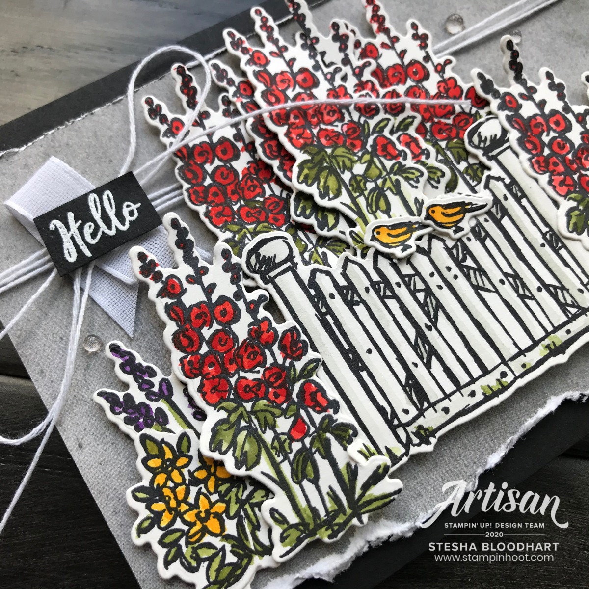 Card made with Grace's Garden Stamp Set & Garden Gateway Dies by Stampin' Up! Card created by 2020 Artisan Stesha Bloodhart, Stampin' Hoot! 