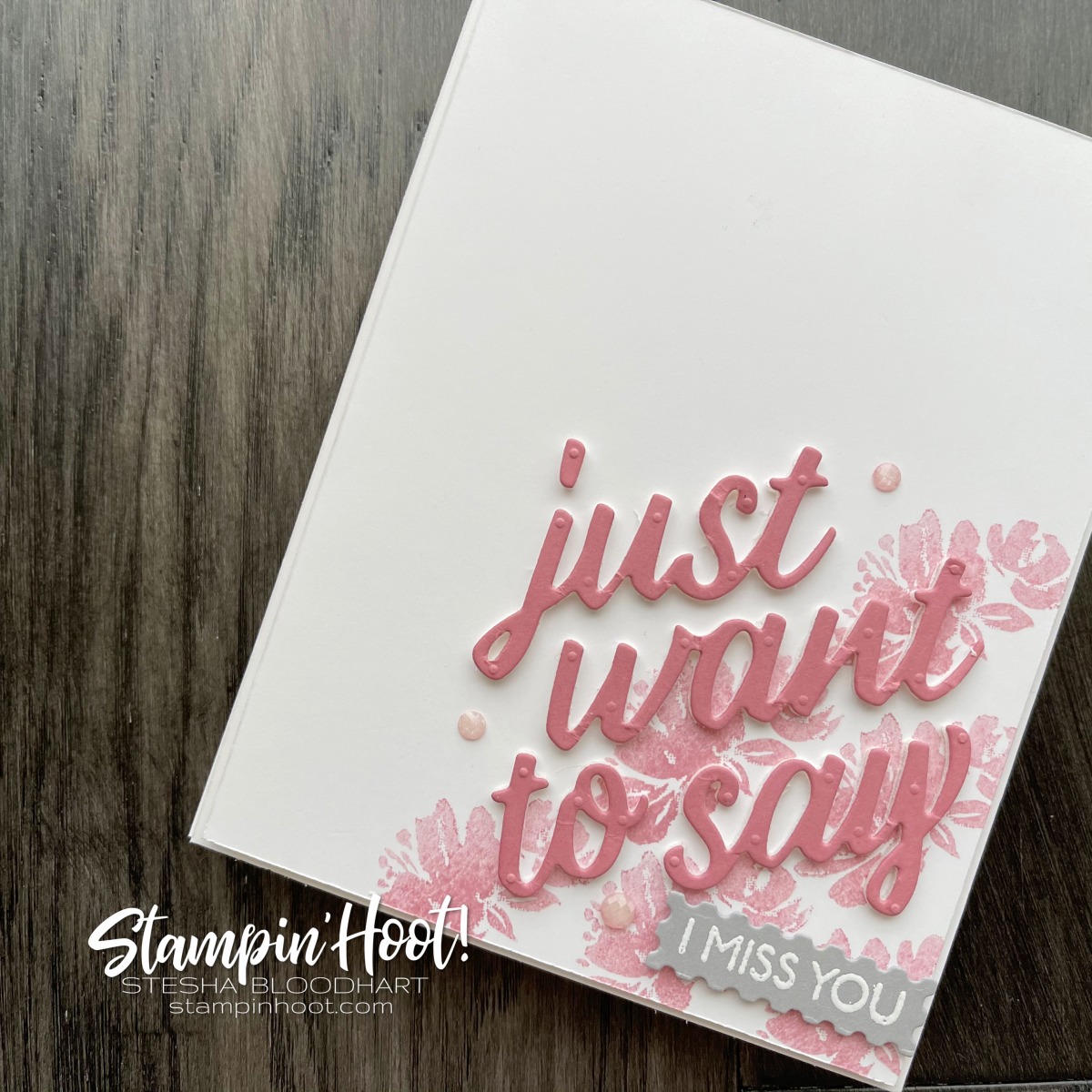 Create this card using the Art Gallery Bundle from Stampin' Up! I Miss You Card by Stesha Bloodhart, Stampin' Hoot!