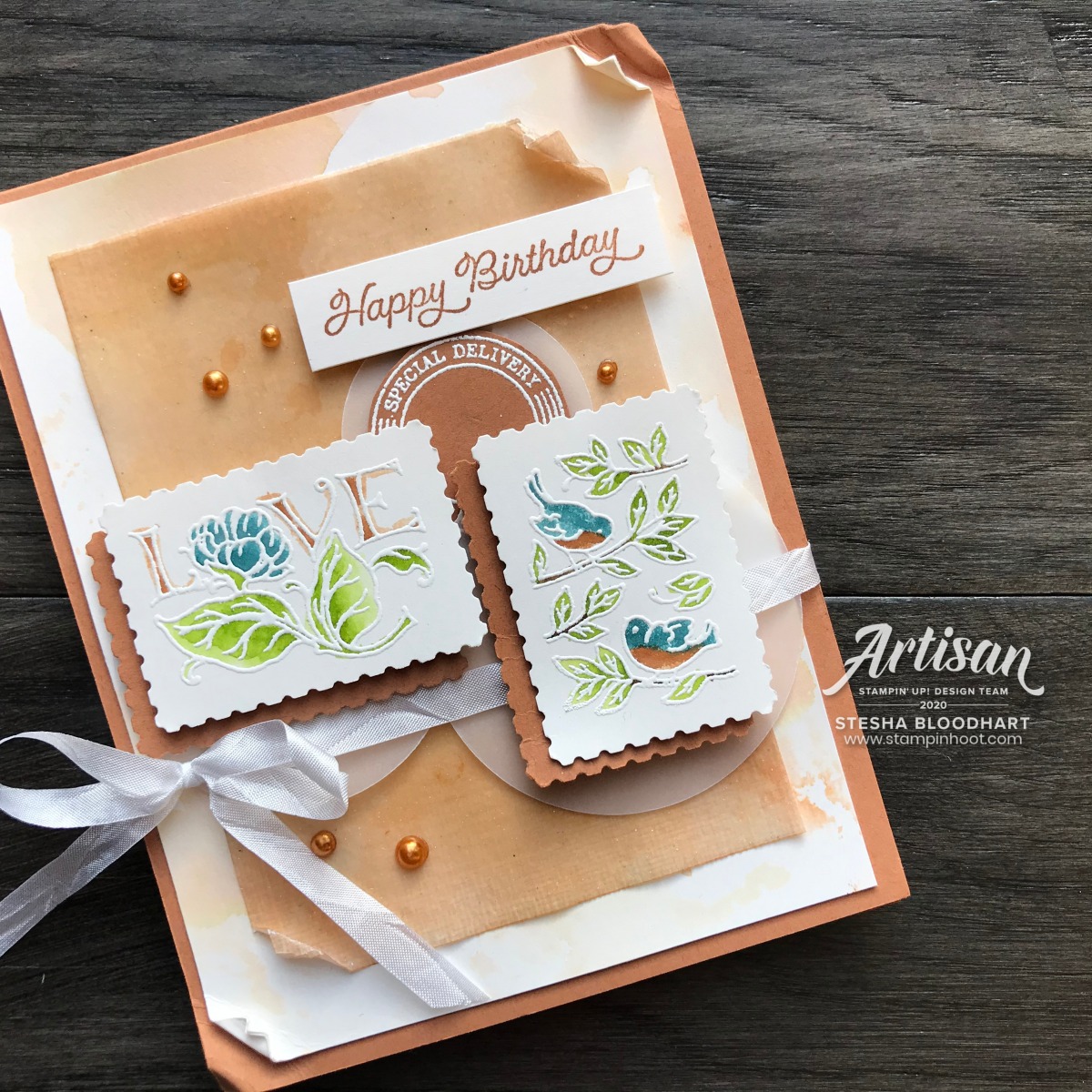 Create this card using the Posted for You Bundle from Stampin' Up! 2020 Artisan Design Team Blog Hop. Stesha Bloodhart, Stampin' Hoot!