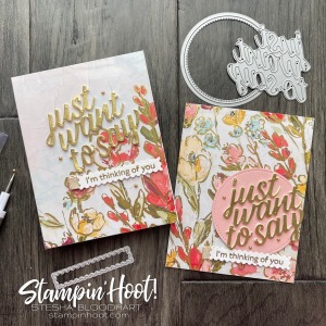 Just Want to Say I'm Thinking of You with Art Gallery Bundle from Stampin' Up! Cards by Stesha Bloodhart, Stampin' Hoot!