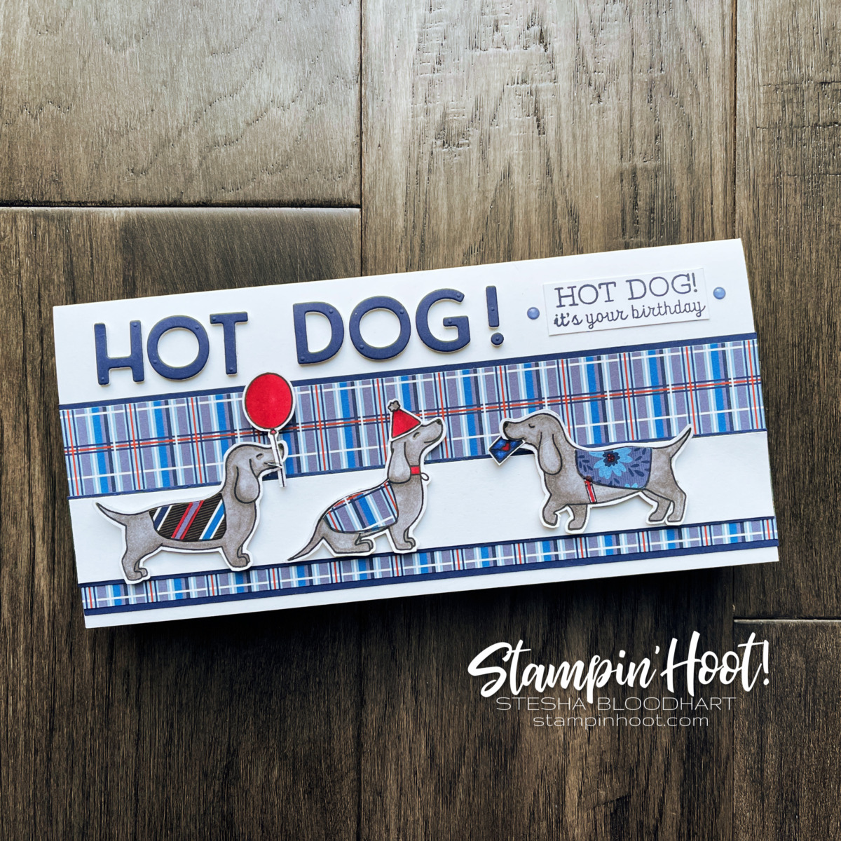 Hot Dog Stamp Set from Stampin' Up! Card by Stesha Bloodhart, Stampin' Hoot! Childrens Birthday Be Inspired