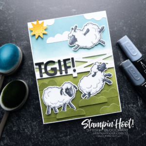 Create this card with the Counting Sheep Stamp Set and Sheep Dies from Stampin' Up! Earn them FREE. Stesha Bloodhart, Stampin' Hoot!
