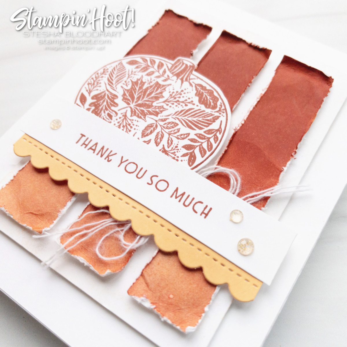 Create this card using the Pretty Pumpkins Bundle by Stampin' Up! Card for #GDP315 Theme Challenge Hey Pumpkin