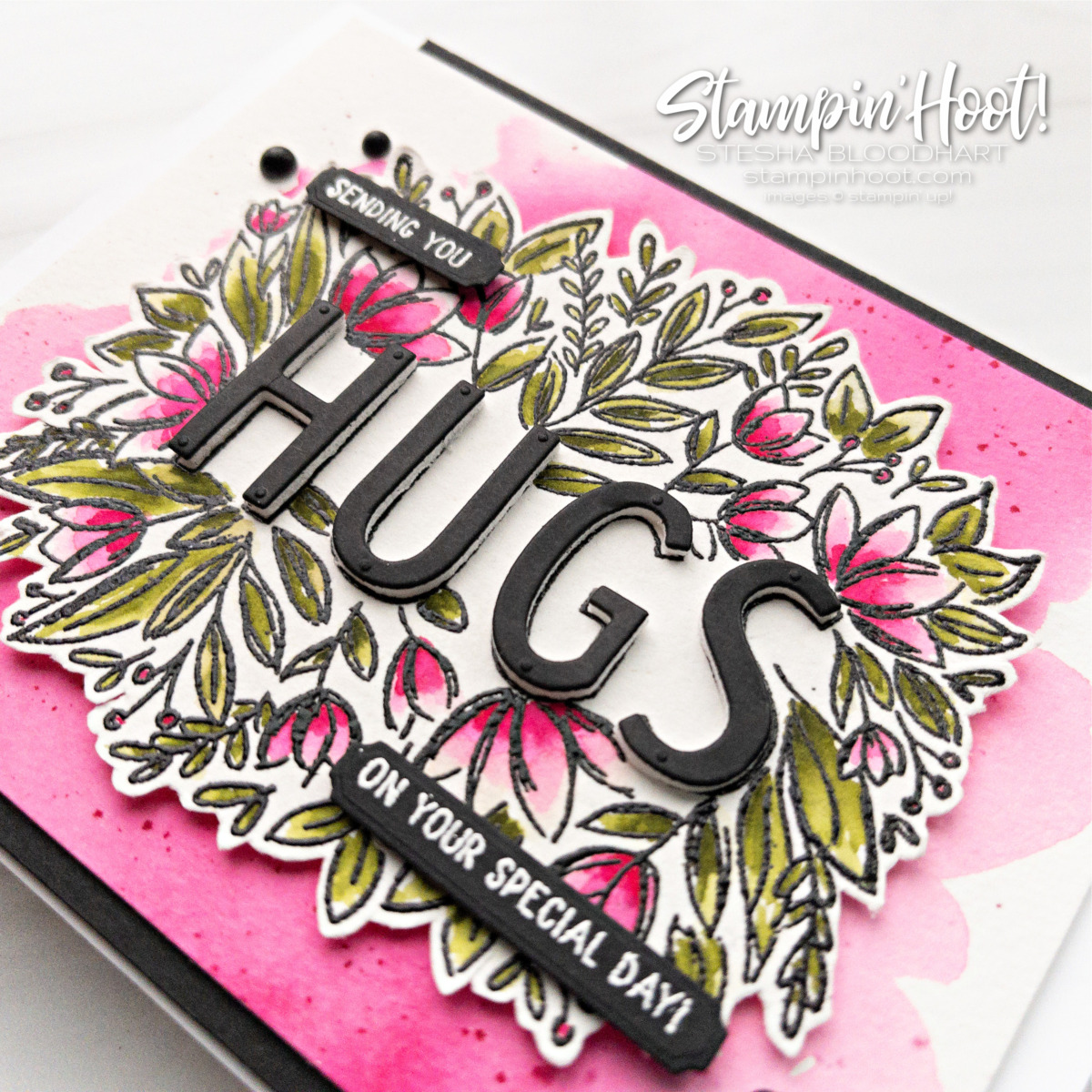 Birthday Hugs Card Duo using Sending Hugs Bundle from Stampin' Up! Stesha Bloodhart, Stampin' Hoot! Earn Hoot Loot