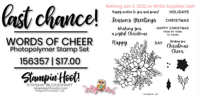 Words of Cheer Stamp Set by Stampin' Up! Order Online with Stesha Bloodhart, Stampin' Hoot!