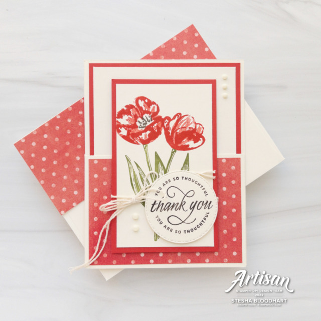 Create this dutch door fun folds using Flowering Fields Suite Collection from Stampin' Up! Cards by Stesha Bloodhart, Stampin' Hoot! Mystery Stamping